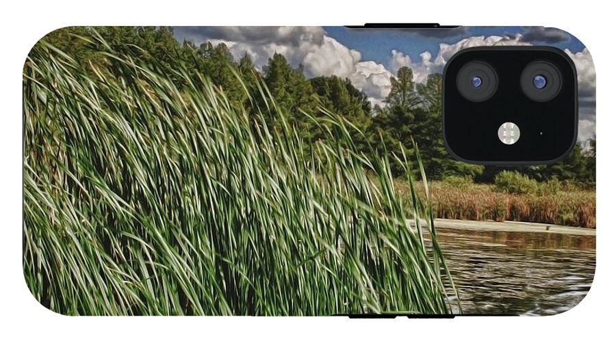 Reeds Along a Campground Lake - Phone Case