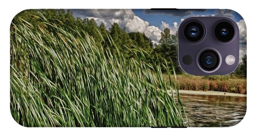 Reeds Along a Campground Lake - Phone Case