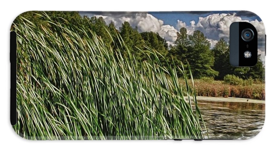 Reeds Along a Campground Lake - Phone Case