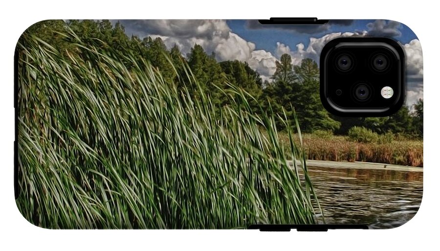 Reeds Along a Campground Lake - Phone Case