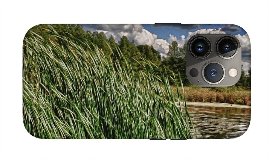 Reeds Along a Campground Lake - Phone Case
