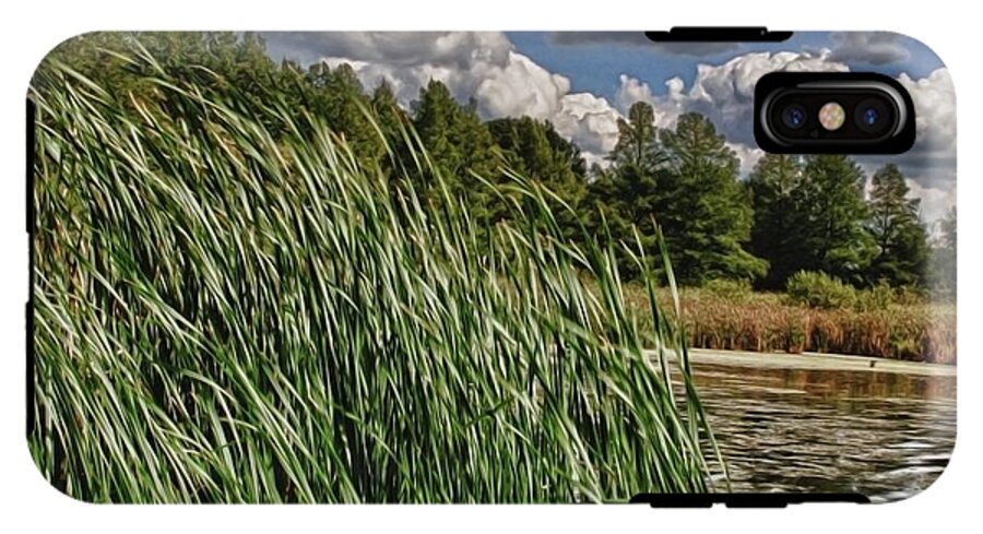 Reeds Along a Campground Lake - Phone Case