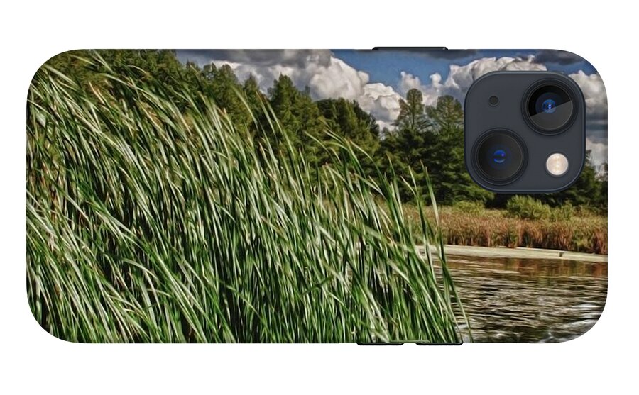 Reeds Along a Campground Lake - Phone Case