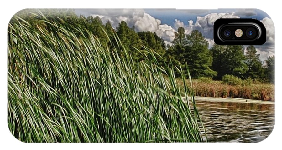 Reeds Along a Campground Lake - Phone Case