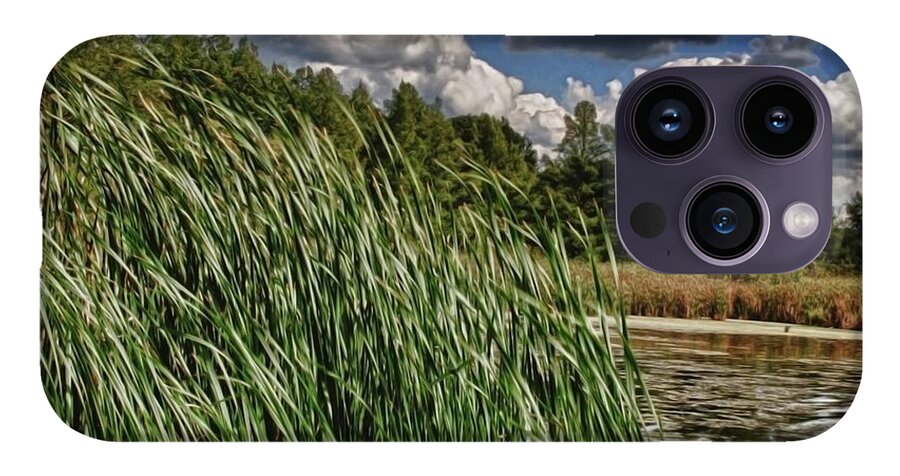 Reeds Along a Campground Lake - Phone Case