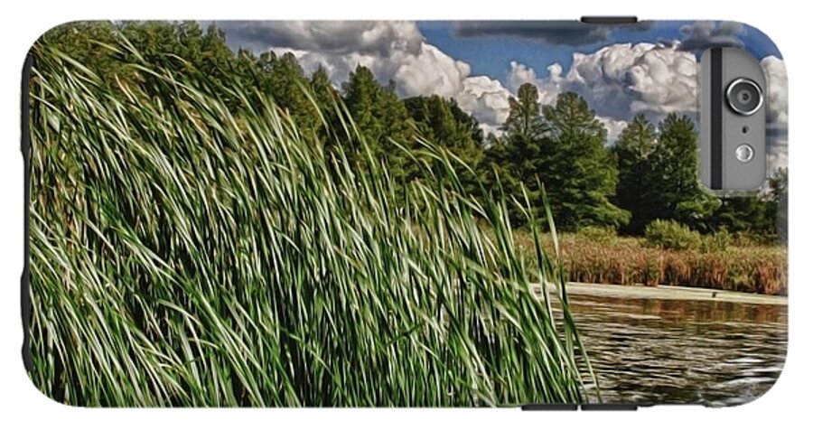 Reeds Along a Campground Lake - Phone Case