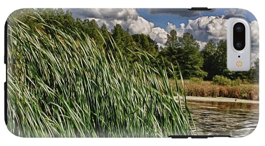 Reeds Along a Campground Lake - Phone Case