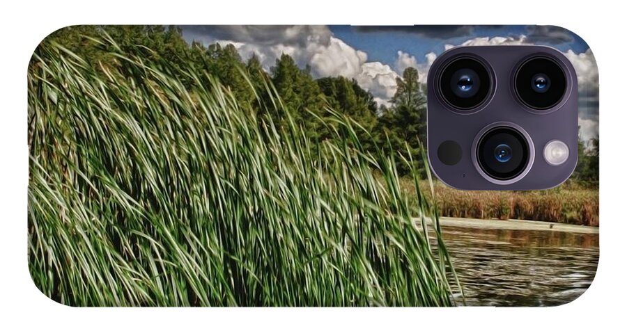 Reeds Along a Campground Lake - Phone Case