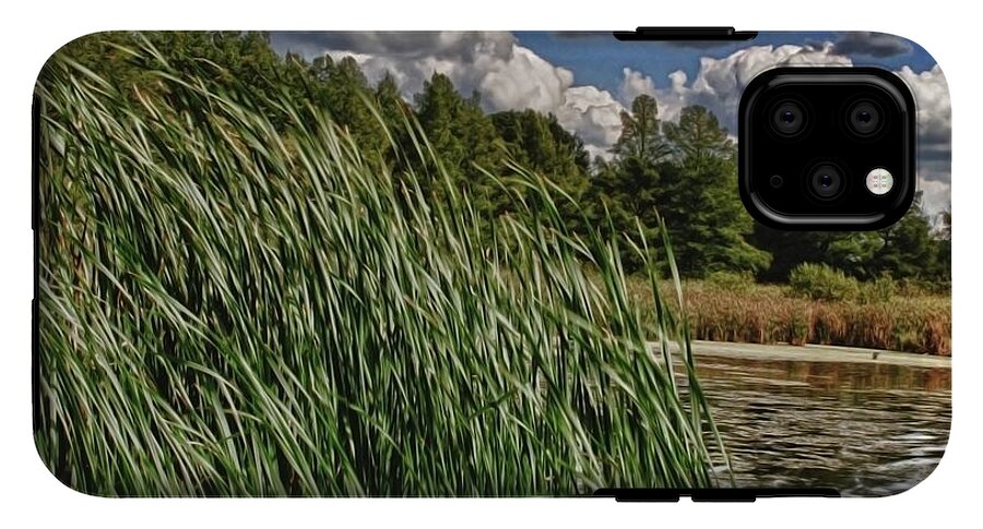 Reeds Along a Campground Lake - Phone Case