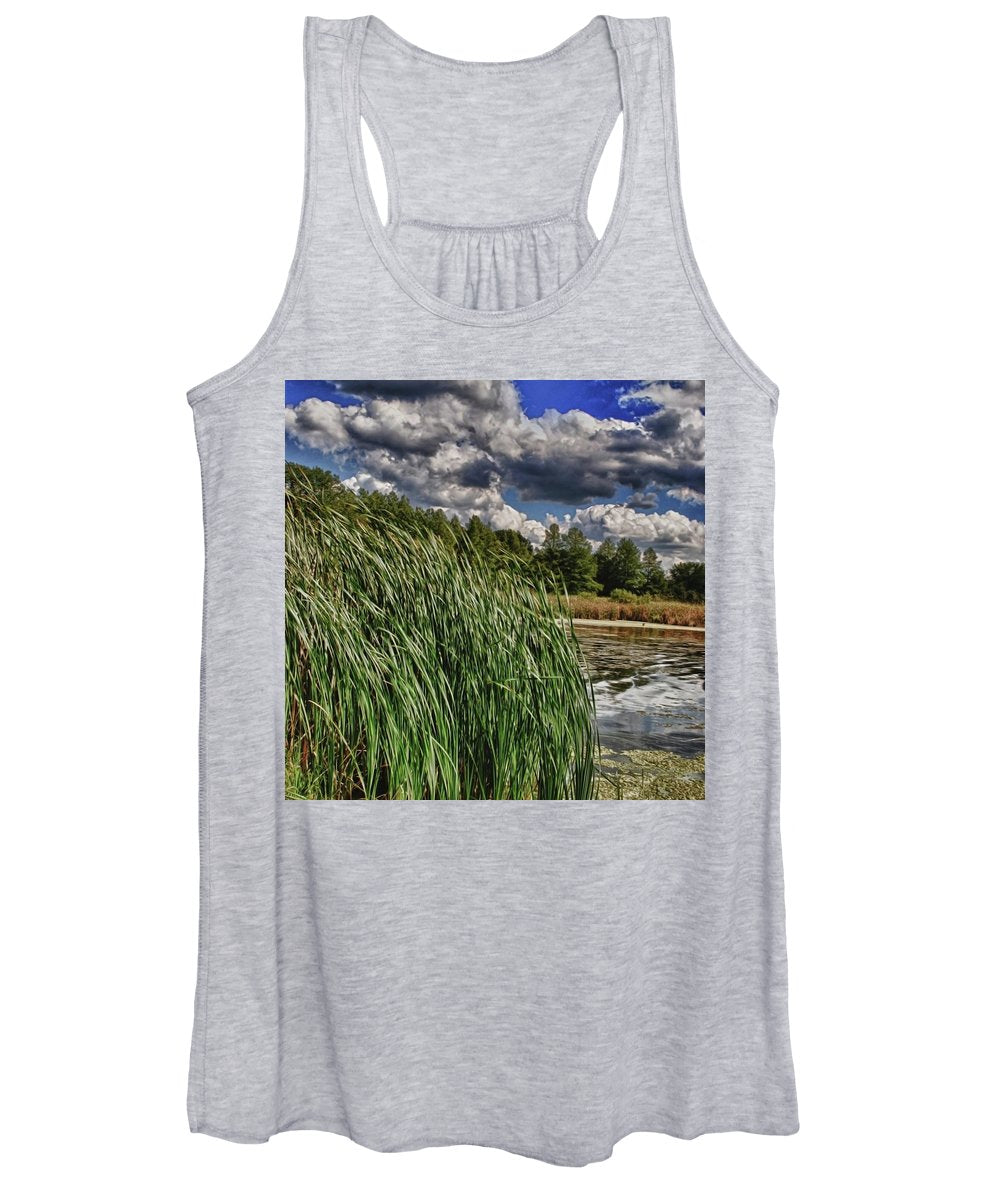 Reeds Along a Campground Lake - Women's Tank Top