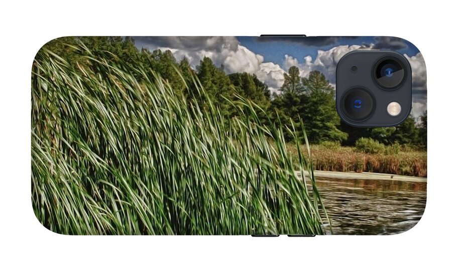Reeds Along a Campground Lake - Phone Case