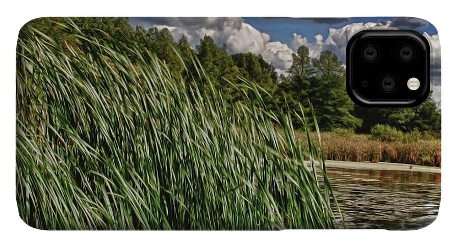 Reeds Along a Campground Lake - Phone Case