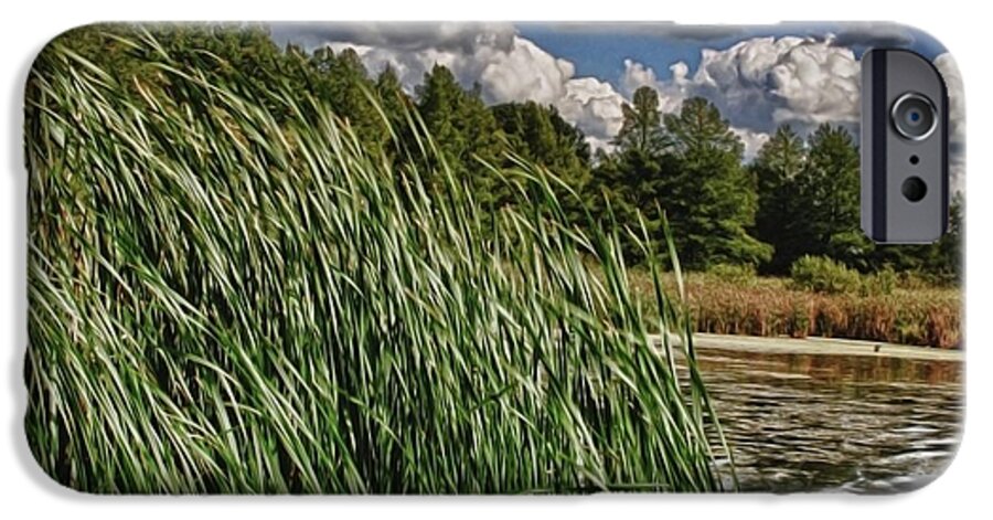 Reeds Along a Campground Lake - Phone Case