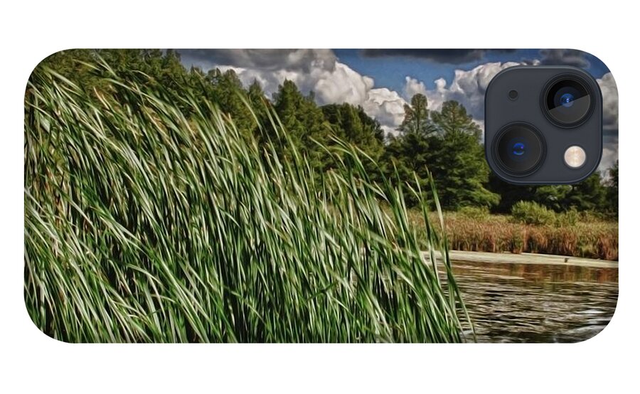 Reeds Along a Campground Lake - Phone Case
