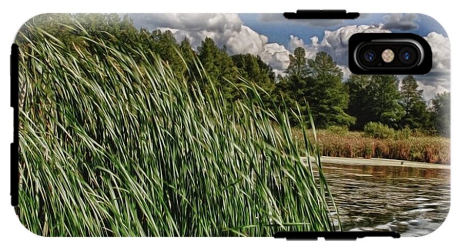 Reeds Along a Campground Lake - Phone Case