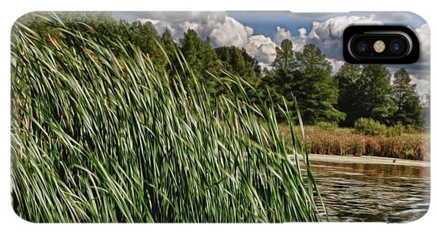 Reeds Along a Campground Lake - Phone Case