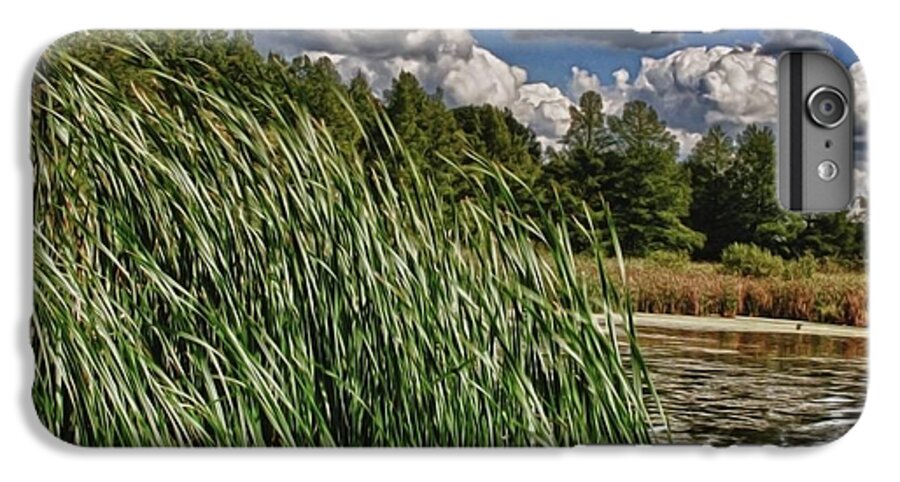 Reeds Along a Campground Lake - Phone Case