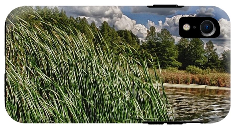 Reeds Along a Campground Lake - Phone Case