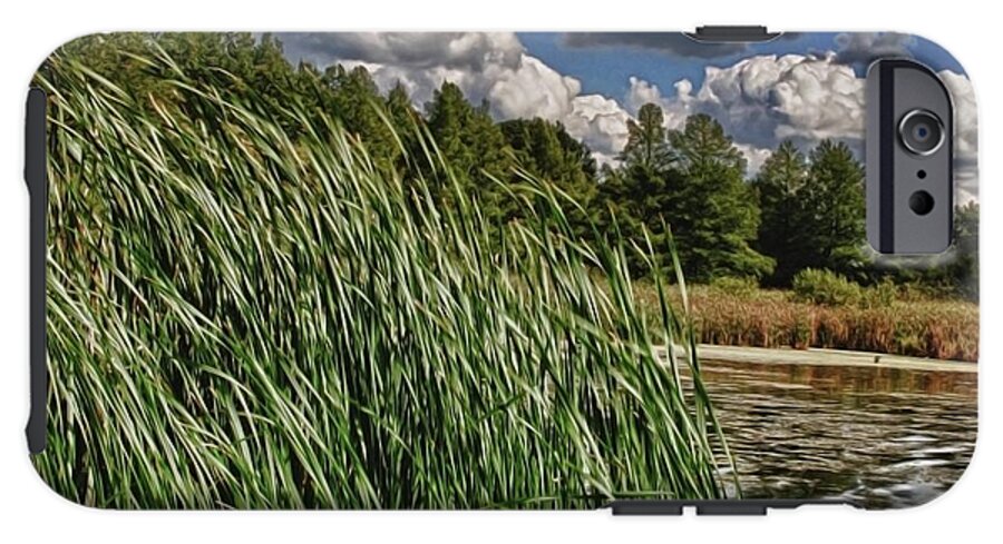 Reeds Along a Campground Lake - Phone Case