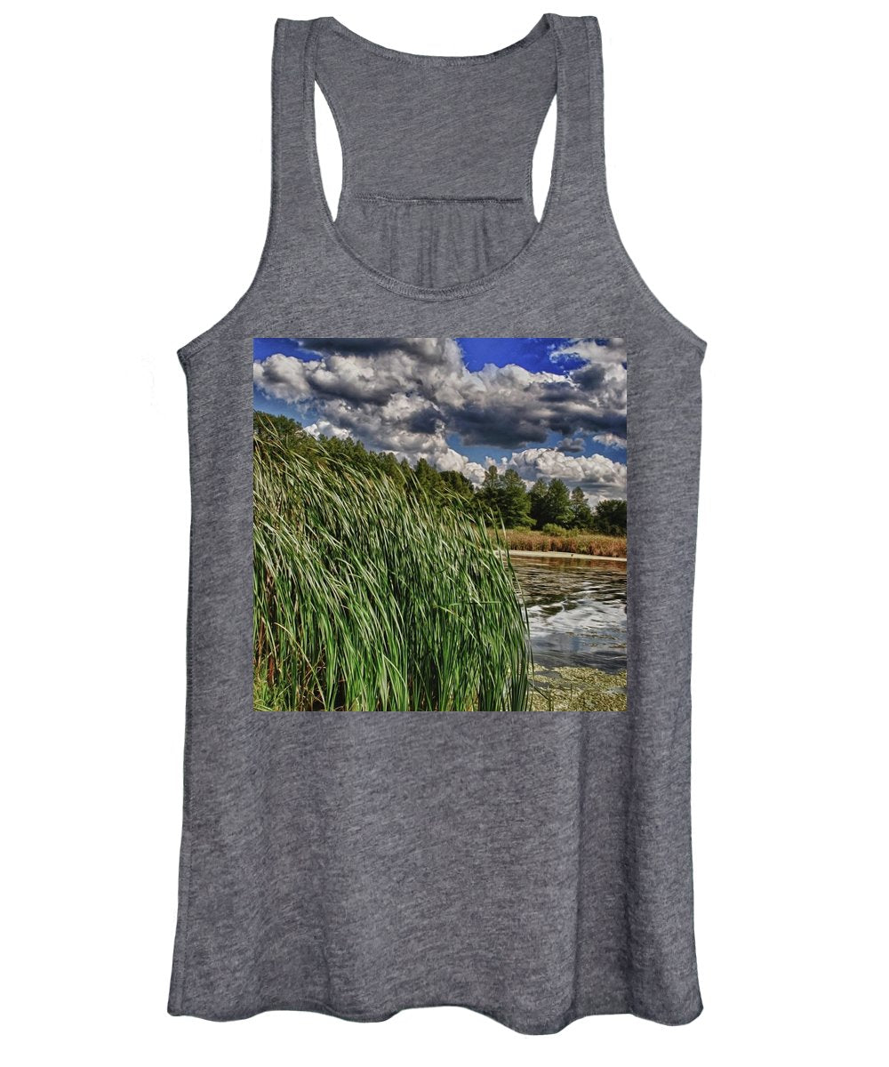 Reeds Along a Campground Lake - Women's Tank Top