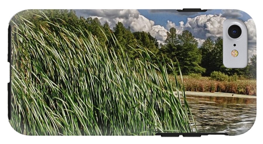 Reeds Along a Campground Lake - Phone Case