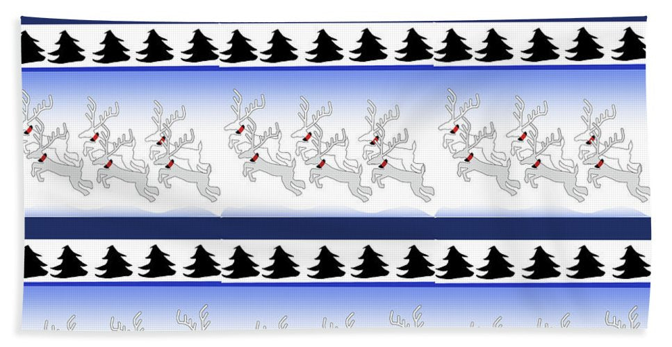 Reindeer Sweater Pattern - Bath Towel
