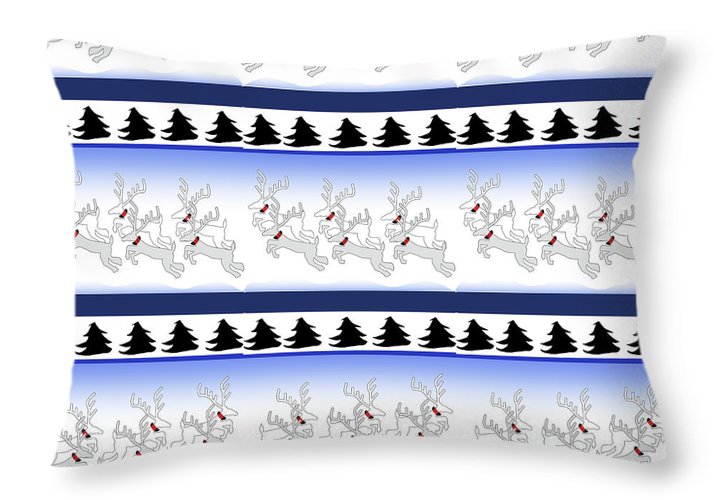 Reindeer Sweater Pattern - Throw Pillow