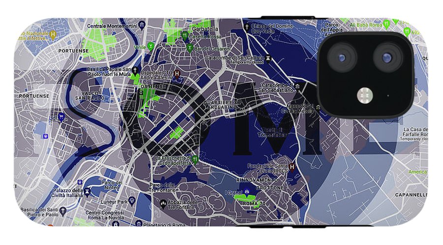 Rome Map Art - Phone Case