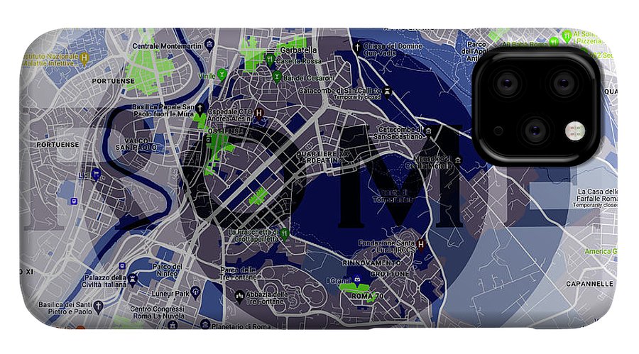 Rome Map Art - Phone Case