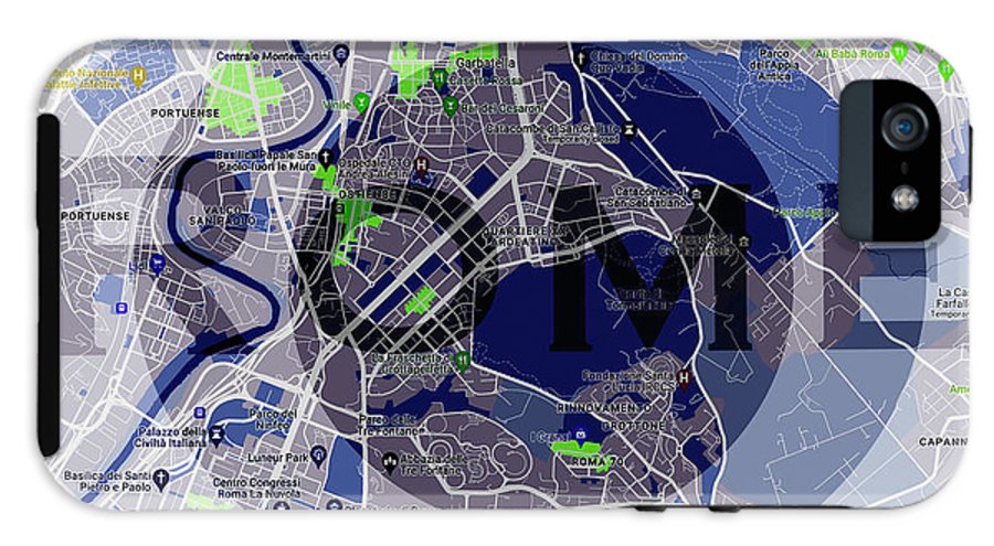 Rome Map Art - Phone Case