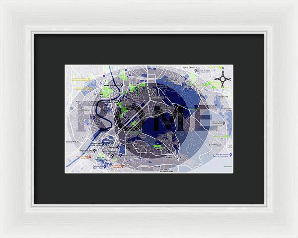 Rome Map Art - Framed Print