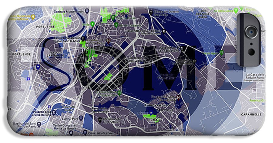 Rome Map Art - Phone Case
