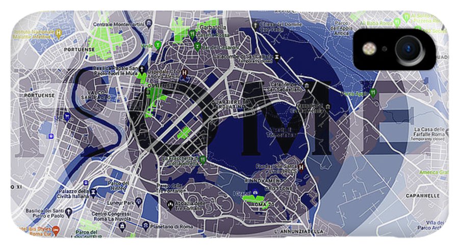 Rome Map Art - Phone Case