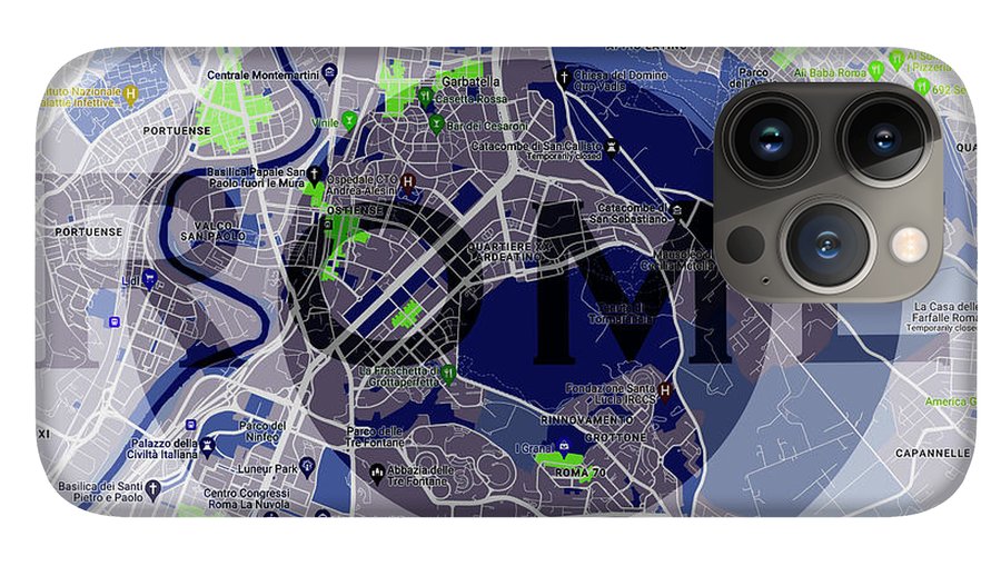 Rome Map Art - Phone Case