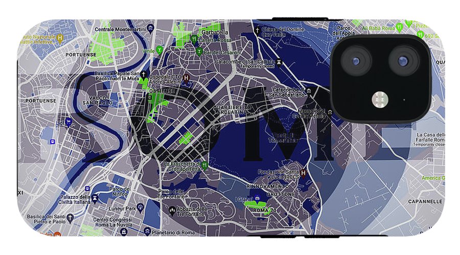 Rome Map Art - Phone Case