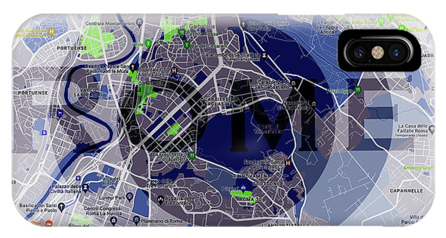 Rome Map Art - Phone Case