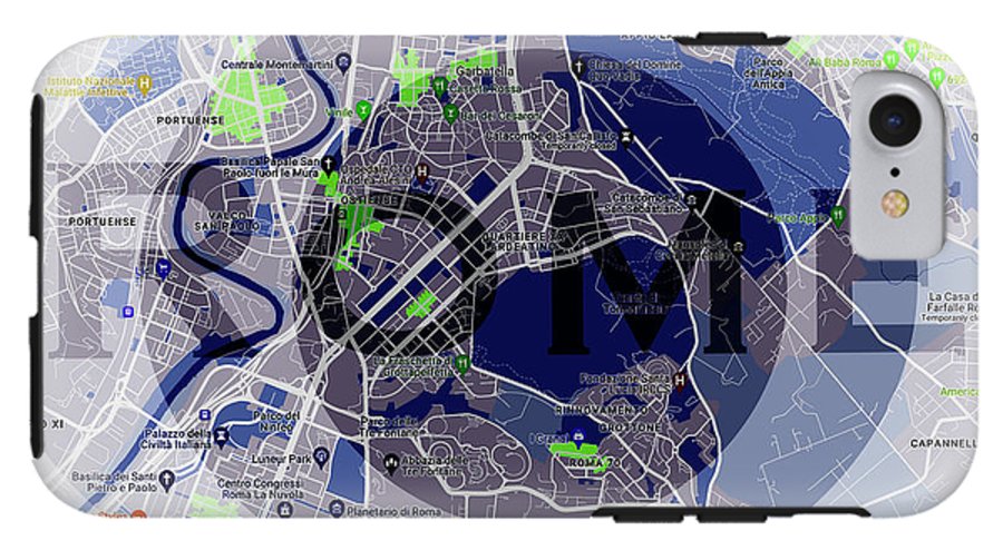 Rome Map Art - Phone Case
