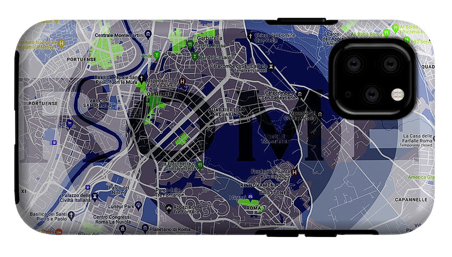 Rome Map Art - Phone Case