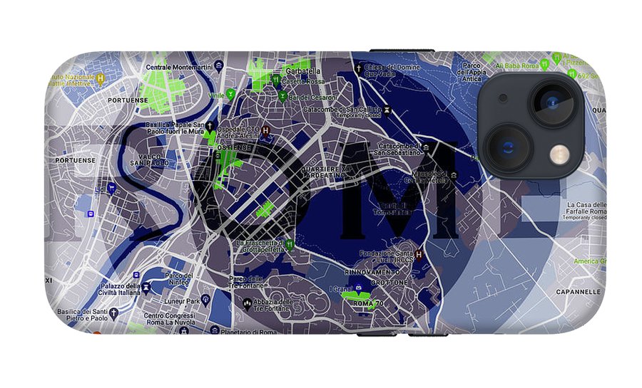 Rome Map Art - Phone Case