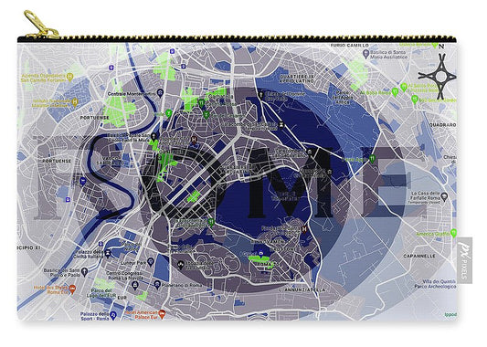 Rome Map Art - Carry-All Pouch