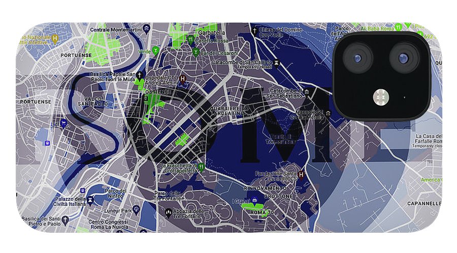 Rome Map Art - Phone Case