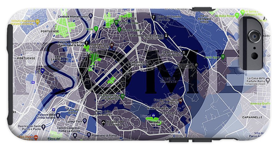 Rome Map Art - Phone Case