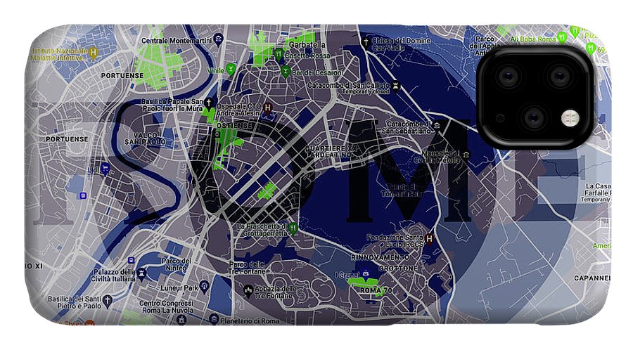 Rome Map Art - Phone Case