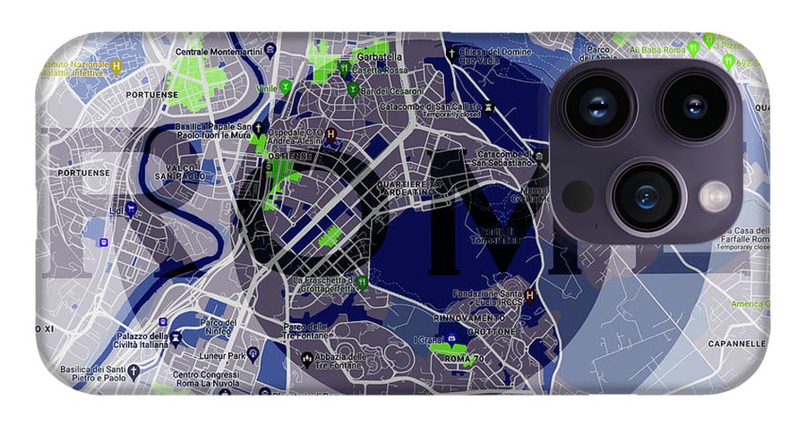 Rome Map Art - Phone Case