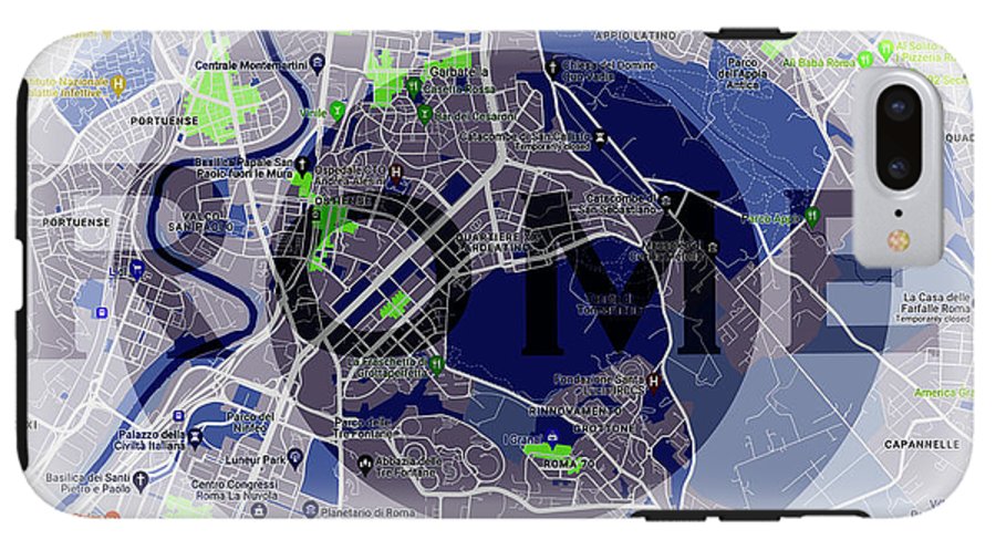 Rome Map Art - Phone Case