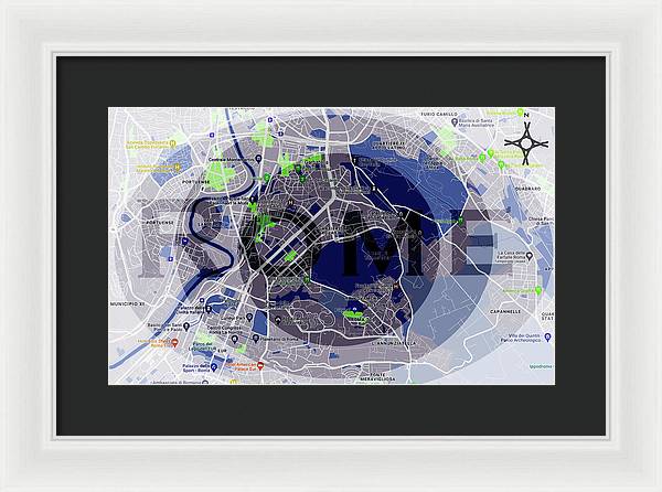 Rome Map Art - Framed Print