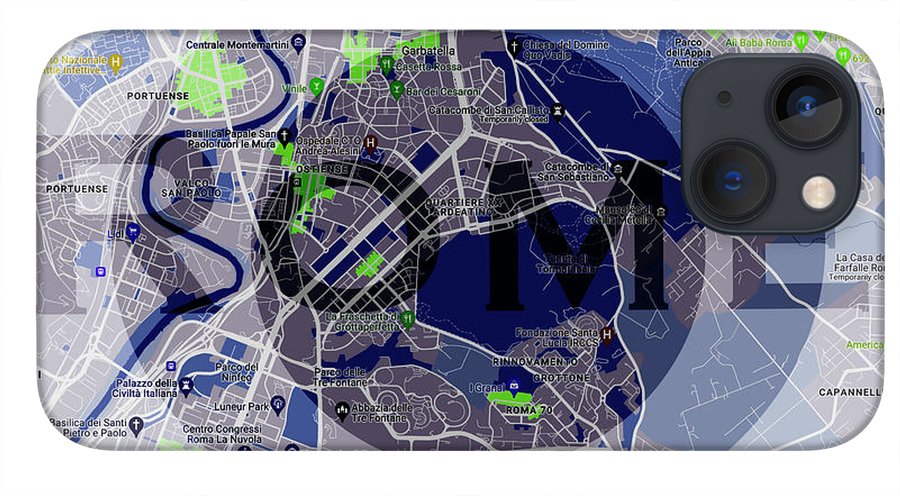 Rome Map Art - Phone Case