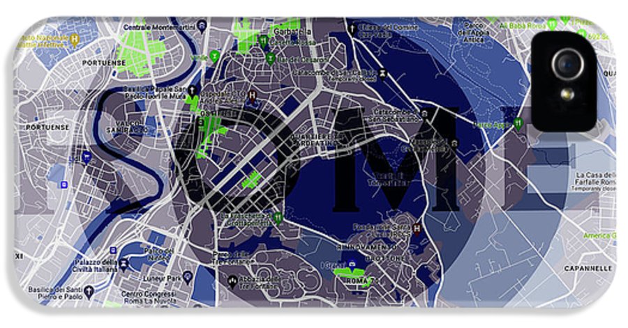 Rome Map Art - Phone Case