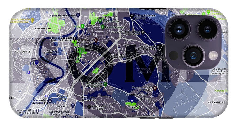 Rome Map Art - Phone Case