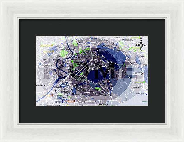 Rome Map Art - Framed Print